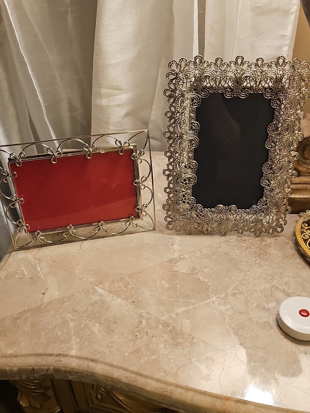 Decorative Silver Filigree Photo Frames Set 2 - Silver New Without Tags